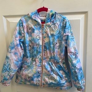 Unicorn Heart Print Lightweight Jacket with Hood 5/6